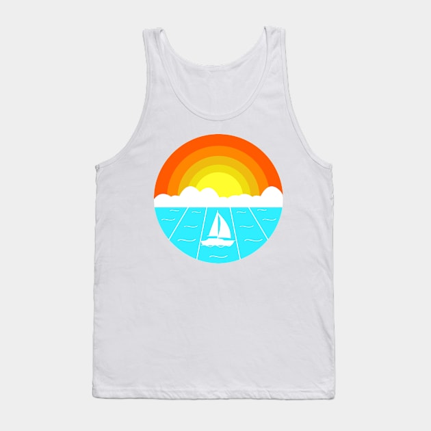 Vintage summer boat Tank Top by Cute Tees Kawaii